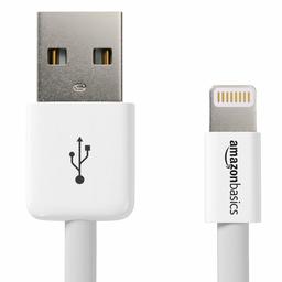 AmazonBasics Lightning to USB A Cable - Apple MFi Certified - White - 4 Inches/10 Centimeters