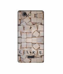 Amazon Brand - Solimo Designer Like On Wooden Block 3D Printed Hard Back Case Mobile Cover for Micromax Canvas Nitro 2 E311