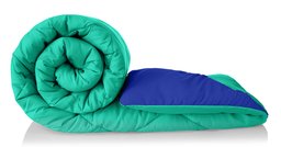 Amazon Brand - Solimo Microfiber Reversible Comforter, Double (Sea Green & Indigo Blue, 200 GSM)