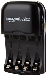 AmazonBasics Ni-MH AA & AAA Battery Charger With USB Port for Rechargeable Batteries