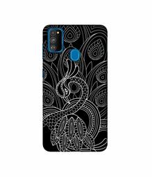 Amazon Brand - Solimo Designer Peacock Feather Pattern 3D Printed Hard Back Case Mobile Cover for Samsung Galaxy M21 / M30s