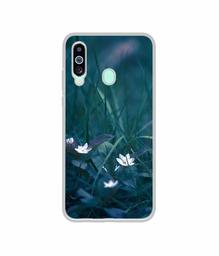 Amazon Brand - Solimo Designer White Flower UV Printed Soft Back Case Mobile Cover for Samsung Galaxy M40