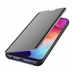 Amazon Brand - Solimo Protective Clear View flip Cover for Samsung Galaxy A50 (Black)