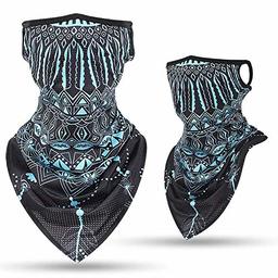 Ear Loops Balaclava, Hissox Womens Mens Comfort Bandana Face Scarf Bandana Mask Neck Gaiters Outdoors Summer Breathable Half Face Riding Dust Mask Sun Dust 1 Pcs Blue Phoenix