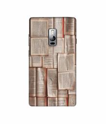 Amazon Brand - Solimo Designer Books Texture 3D Printed Hard Back Case Mobile Cover for OnePlus 2