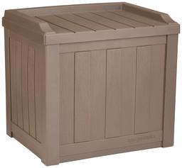 Coffre de rangement de terrasse en résine plastique durable et résistant aux intempéries, pour contenir et protéger vos accessoires de terrasse et autres articles pour l’extérieur