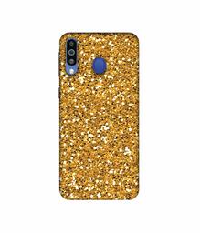 Amazon Brand - Solimo Designer Golden Sparkle 3D Printed Hard Back Case Mobile Cover for Samsung Galaxy M21