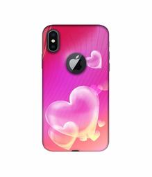 Amazon Brand - Solimo Designer Heart Abstract 3D Printed Hard Back Case Mobile Cover for Apple iPhone X (Logo Cut)