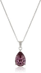 Collier en argent sterling avec pendentif en forme de goutte de cristal Swarovski 45,7 cm