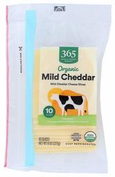 365 EVERYDAY VALUE Organic Sliced Mild Cheddar, 8 OZ