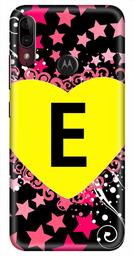 Amazon Brand - Solimo Designer Heart Pattern Alphabet-E 3D Printed Hard Back Case Mobile Cover for Motorola Moto E6s / Motorola Moto E6 Plus