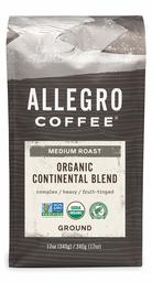 Allegro Coffee Organic Continental Blend Ground Coffee, 12 oz