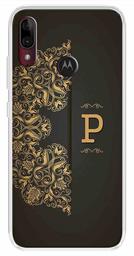 Amazon Brand - Solimo Designer Multicolor Black Pattern Alphabet-P Printed Soft Back Case Mobile Cover for Motorola Moto E6s / Motorola Moto E6 Plus