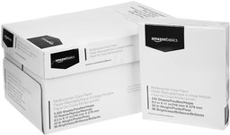 AmazonBasics Papel para copia, virgen, brillo 92, 9 kg,  21,6 x 22 cm, 500 hojas por resma, 10 resmas por cartón