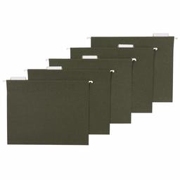 AmazonBasics - Carpetas colgantes para archivador, tamaño carta, color verde estándar, pestañas de 1/5 cortes