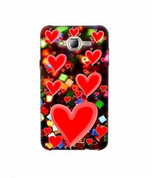 Amazon Brand - Solimo Designer Heart Texture on Glitters 3D Printed Hard Back Case Mobile Cover for Samsung Galaxy J2 (2016)