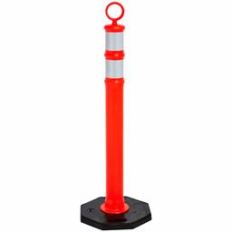 AmazonBasics Polyethylene Portable Delineator Post with 13 lbs Recycled Rubber Base, 46