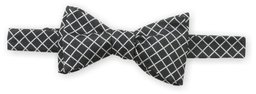 Franklin Tailored Men's Box Silk Bowtie, Black/Silver