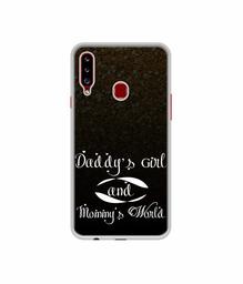 Amazon Brand - Solimo Designer Daddy's Girl and Mummy World UV Printed Soft Back Case Mobile Cover for Samsung Galaxy A20s