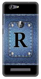 Amazon Brand - Solimo Designer Button Jeans Alphabet-R 3D Printed Hard Back Case Mobile Cover for Gionee F103 Pro