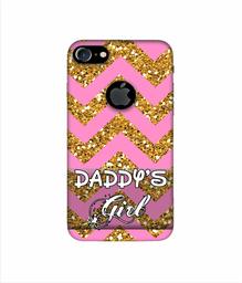 Amazon Brand - Solimo Designer Daddy's Girl 3D Printed Hard Back Case Mobile Cover for Apple iPhone 7 (with Logo Cut)