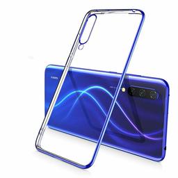 Amazon Brand - Solimo Electroplated Mobile Cover (Soft & Flexible Back case), for Mi A3 (Electric Blue)