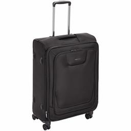 AmazonBasics Premium Expandable Softside Spinner Luggage with TSA Lock Black