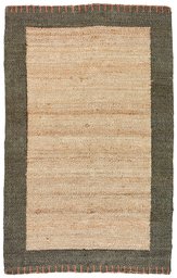 Amazon Brand – Stone & Beam Contemporary Border Jute Rug, 4' x 6', Natural