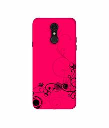 Amazon Brand - Solimo Designer Black Pattern on Pink 3D Printed Hard Back Case Mobile Cover for LG Q7