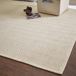 Amazon Brand – Rivet Elevated Chevron Patterned Area Rug, 8 x 10 Foot, Cream