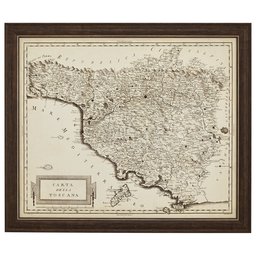 Amazon Brand – Stone & Beam Vintage England and Wales Map, Dark Wood-Tone Frame, 35