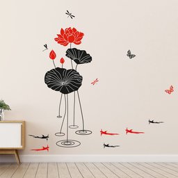 Amazon Brand - Solimo Wall Sticker for Living Room (Botanical Art, Ideal Size on Wall: 115 x 120 cm)