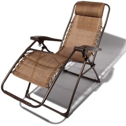 Strathwood Basics Anti-Gravity Adjustable Recliner Chair, Brown with Brown Frame