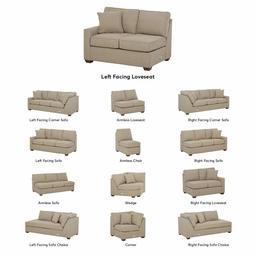 Amazon Brand – Stone & Beam Bagley Sectional Component, Left-Facing Loveseat, Fabric, 52