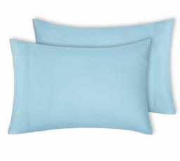 Brushed Cotton Blended Pillowcases, Blue, Oxford King