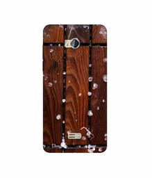 Amazon Brand - Solimo Designer Wood with Snow 3D Printed Hard Back Case Mobile Cover for Micromax Bolt Q336