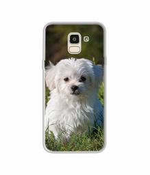 Amazon Brand - Solimo Designer White Dog UV Printed Soft Back Case Mobile Cover for Samsung Galaxy J6