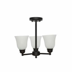 Amazon Brand – Ravenna Home Classic 3 Light Semi-flush Mount Chandelier, Bulbs Included, 14.5