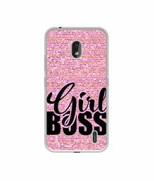 Amazon Brand - Solimo Designer Girl Boss On Pink Sparkle UV Printed Soft Back Case Mobile Cover for Nokia 2.2