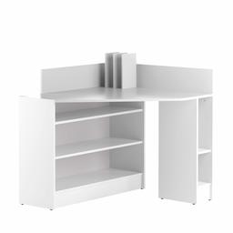 Amazon Brand - Movian Ulla Corner Desk with 5-Storage Compartments with Adjustable Shelves, 94 x 94 x 98.6 cm, White