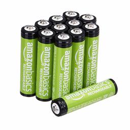 AmazonBasics AAA Voorgeladen oplaadbare battrijen 800 mAh (set van 12 stuks) (verpakking kan variëren)