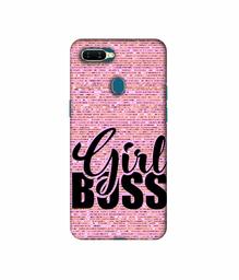 Amazon Brand - Solimo Designer Girl Boss On Pink Sparkle 3D Printed Hard Back Case Mobile Cover for Oppo A7