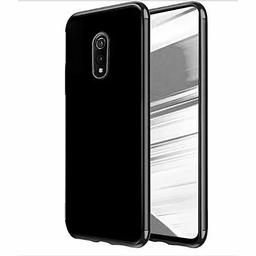 Amazon Brand - Solimo Electroplated Mobile Cover (Soft & Flexible Back case), for Realme X (Black)