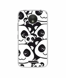 Amazon Brand - Solimo Designer Panda Texture UV Printed Soft Back Case Mobile Cover for Motorola Moto C Plus