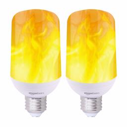 AmazonBasics Flame Bulb, Simulates Moving Flame, Suitable for Enclosed Fixtures | 2-Pack