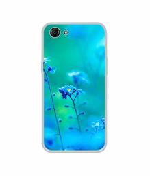 Amazon Brand - Solimo Designer Blue Flower UV Printed Soft Back Case Mobile Cover for Oppo A83