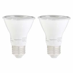 AmazonBasics 50W Equivalent, Daylight, Dimmable, 10,000 Hour Lifetime, PAR20 LED Light Bulb | 2-Pack