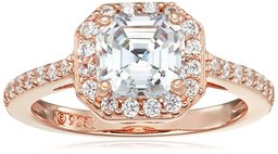 Bague en argent sterling plaqué platine ou or sertie de zircons Swarovski,rose gold