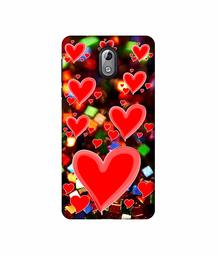 Amazon Brand - Solimo Designer Heart Texture on Glitters 3D Printed Hard Back Case Mobile Cover for Nokia 3.1