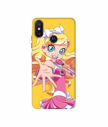 Amazon Brand - Solimo Designer Singing Girl Vector 3D Printed Hard Back Case Mobile Cover for Motorola One Power